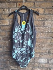 New M S Goodmove Light Blue Mix Secret Slimming Padded Swimming Suit