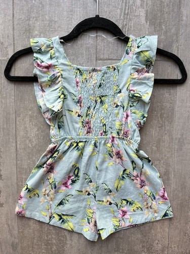 Vince Camuto Little Girl's Smocked One Piece Romper Jumpsuit Floral Designer 4 - Picture 6 of 6
