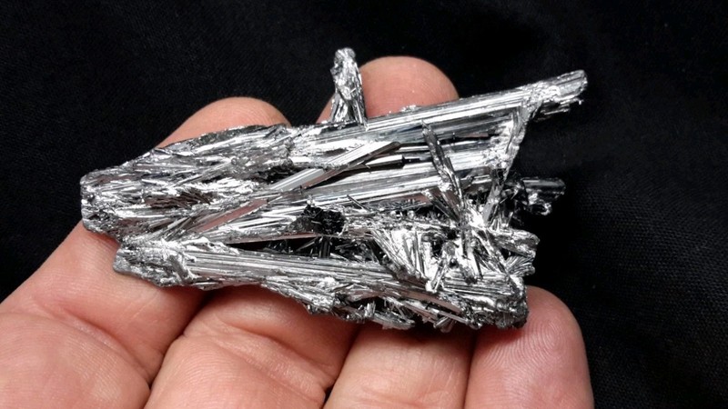 2.5" Shiny STIBNITE Cluster from Lianyungang, China