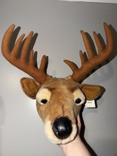 BiBiB  Co Plush Deer Head Wall Hanging Wildlife Theme Brown Beige Black