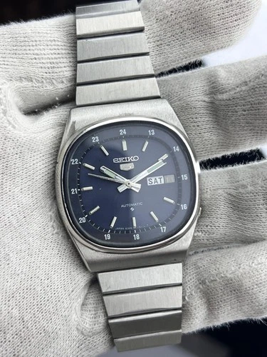 Vintage Seiko 5 Automatic Men's Watch 6309 Blue Dial (Day/Date)