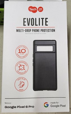 Tech21 EvoLite Case for Google Pixel 6 Pro Black Multi-Drop Antimicrobial New