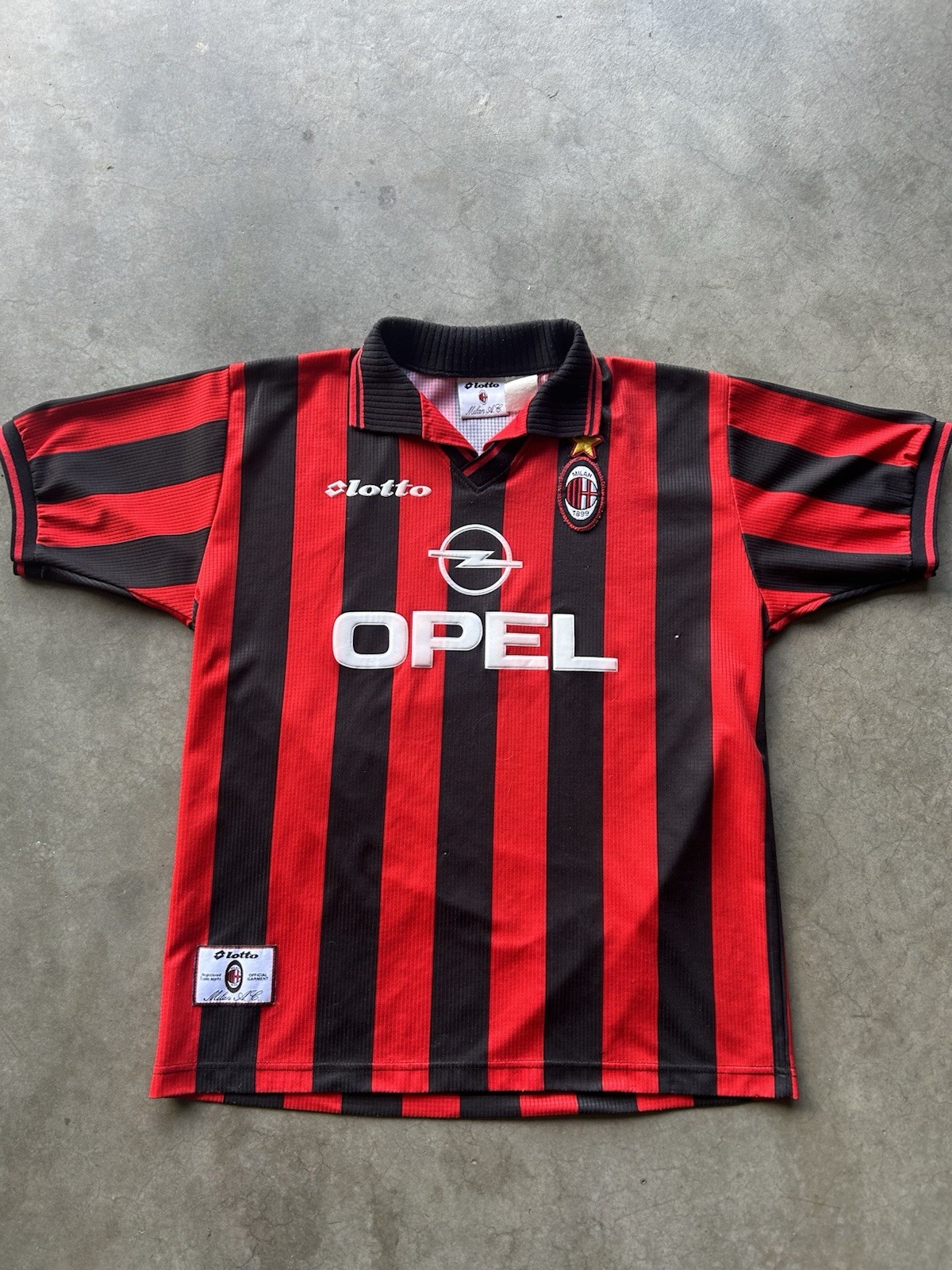 AC Milan 1997/1998 Lotto Vintage Home Football Shirt Soccer Jersey Rare Size XL