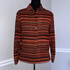 Easy Spirit Blazer Women’s Size S Multicolor Corduroy Button-Up Jacket Casual