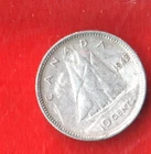 CANADA 10 CENTS 1943  SILVER