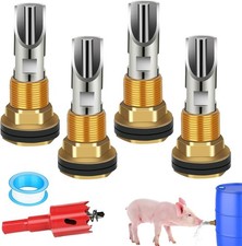 4PCS Pig Waterer Nipple Automatic Pig Nipple Water Drinker Barrel Kit Stainless