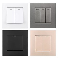 2 Way Light Switch 1/2/3 Gang Lightswitches Push Toggle Control Wall Mounted UK