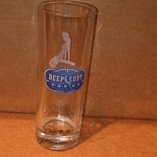 Deep Eddy Classic American Vodka Dive In Blue Pinup Swimsuit Girl Glass