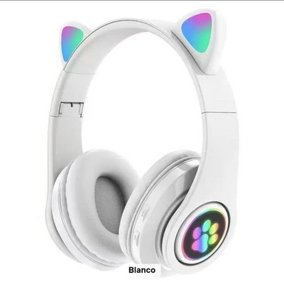kids Headset  Wireless Bluetooth  Led Headset w/ Mic Black 40mm
