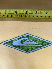 80’s Quicksilver Green And Gray Diamond Shape Surf Sticker