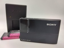 Sony Cyber-shot DSC-T10 7.2MP Digital Camera Black Tested 2 Batteries JP Only