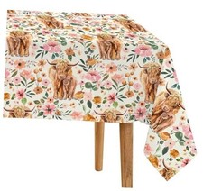 3 Pack Highland Cow Tablecloths Western Cow Table Cover, Highland Cow Baby