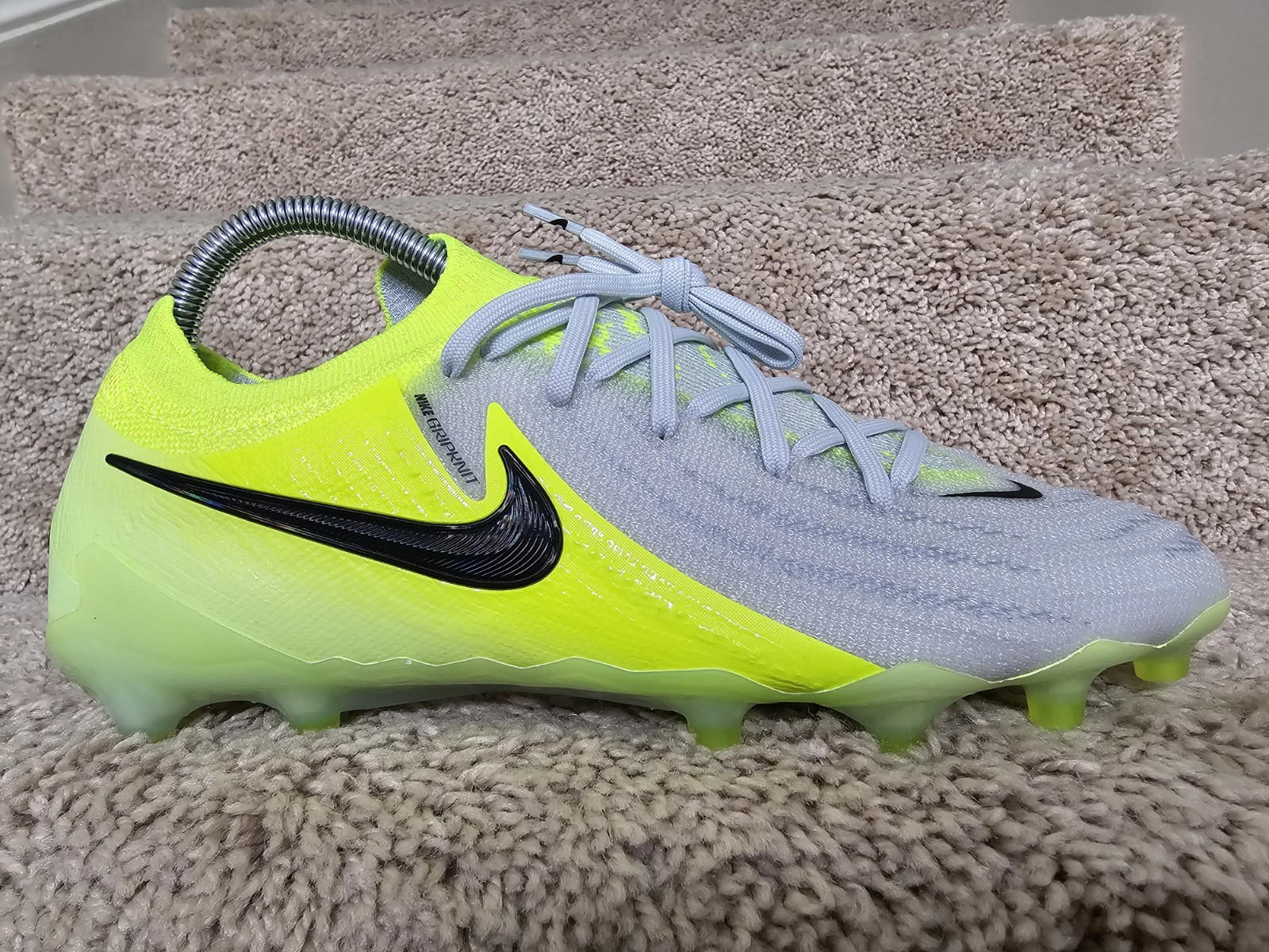 Nike Phantom GX 2 Elite AG Metallic Silver Volt Soccer Cleats HF4357-003 Sz 7
