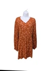 NWT a.n.a Faux Wrap Babydoll Long Sleeve Mini Dress Womens 1X Cottagecore 8500