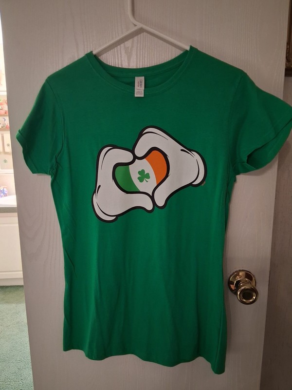 Mickey Mouse St. Patrick's Day T-Shirt Women's XL Green Short Sleeve