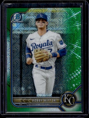 2022 Bowman Chrome Topps Bobby Witt Jr. Green Mojo Refractor 62/99