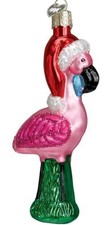 Old World Christmas 16032 Yard Flamingo Ornament