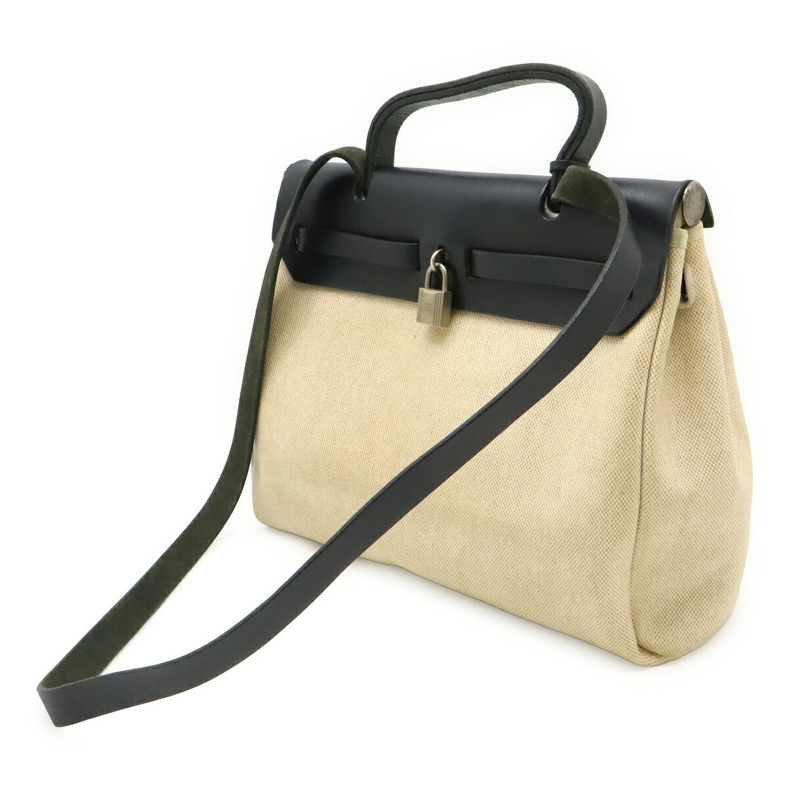 HERMES Herbag PM Handbag Shoulder Bag Toile H Officier Leather Nat... GZl1ies0 image 3