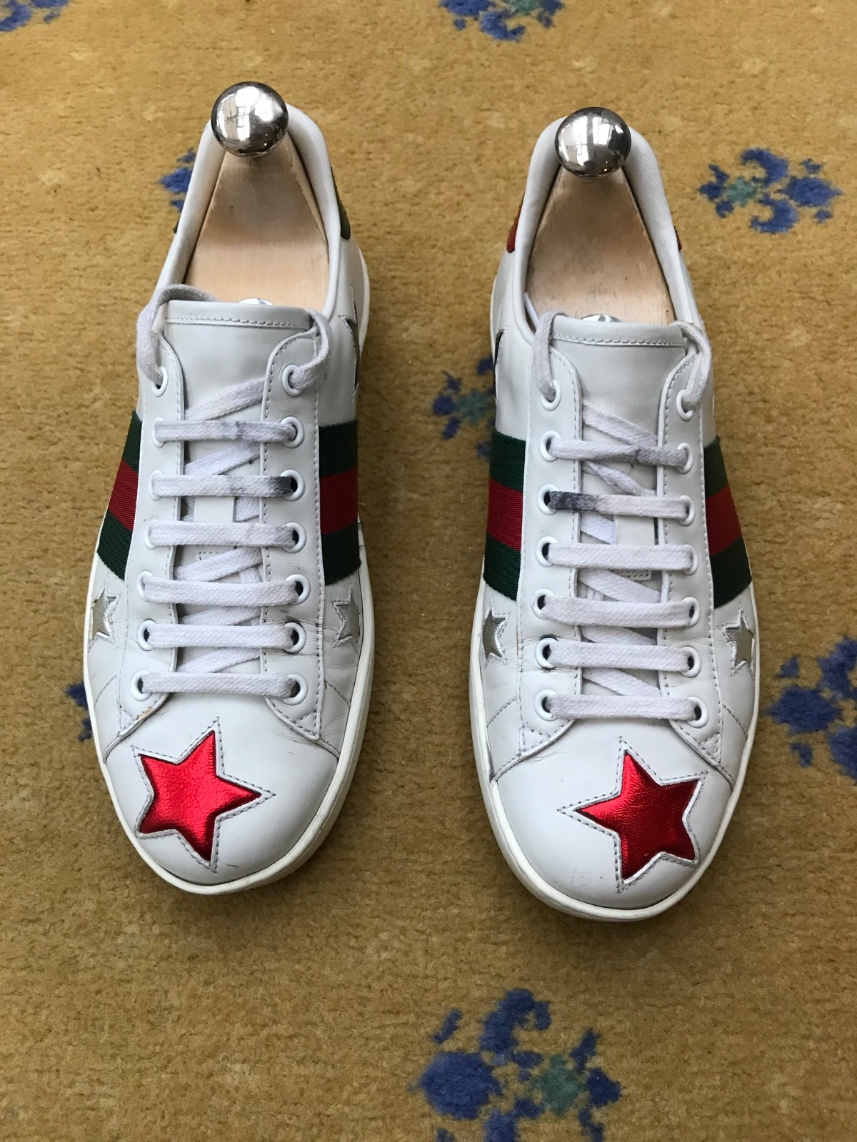 Gucci Ace Trainers Sneaker Shoes Star White Web Green Red Mens US 6 UK 5.5 39.5 thumbnail 2