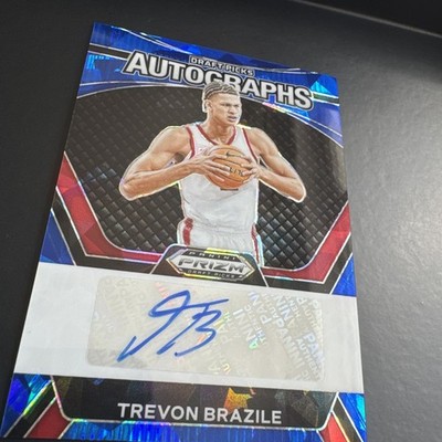 2024-25 Panini Prizm Draft Picks | Blue Ice /75 Auto | Trevon Brazile #DPA-TBZ 