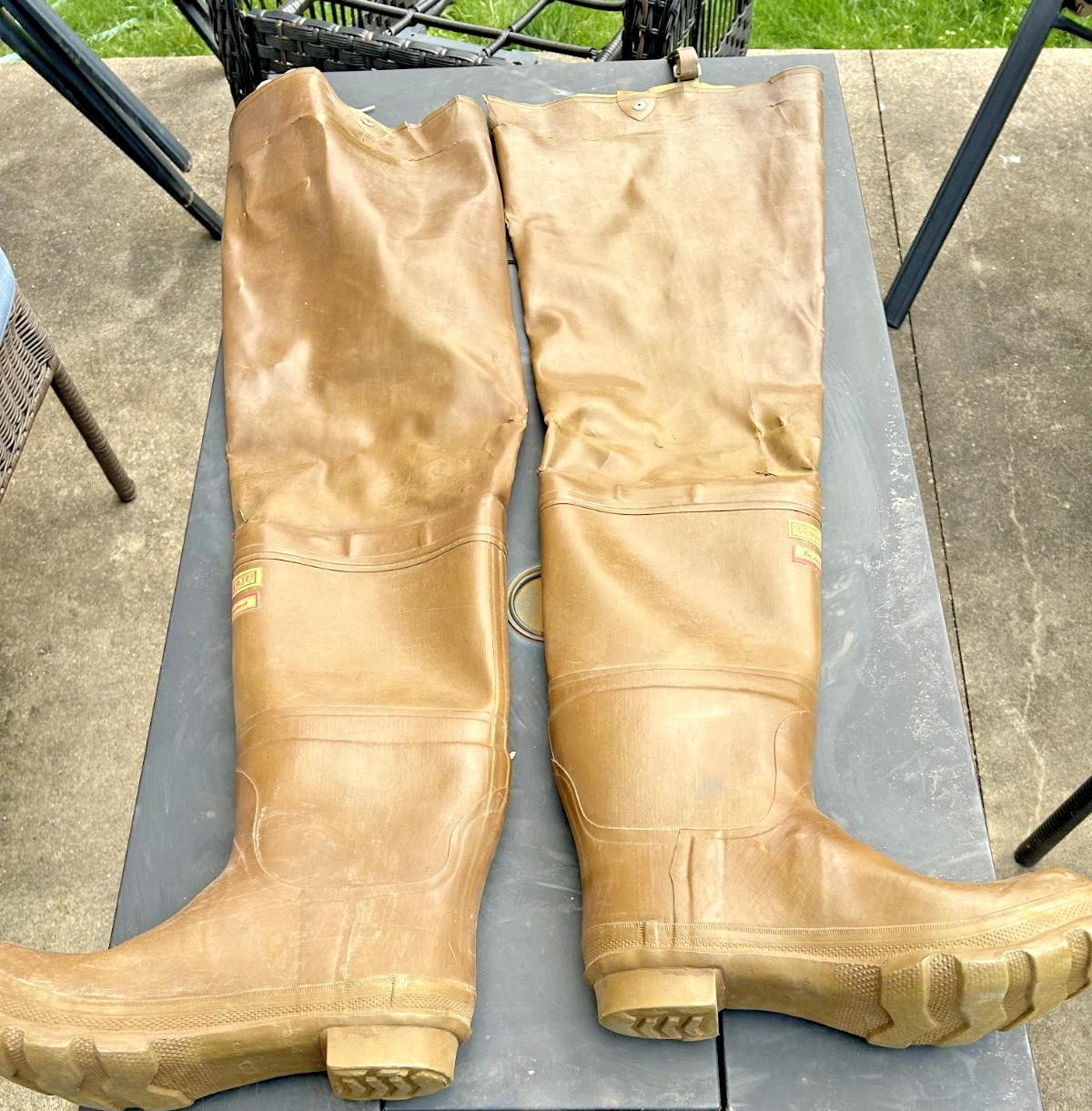 Vintage Converse Chest Waders Size 8 Insulated Fishing Boots Cracking Repair