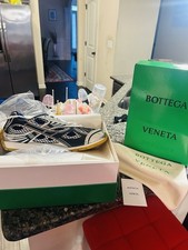 Bottega Veneta Men s Blue Canvas Lace-Up Athl...