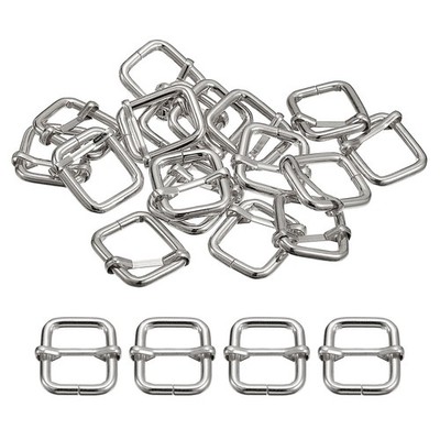 Slides buckles, 30pcs 20x25x4.8mm rectangle regulator, silver tone