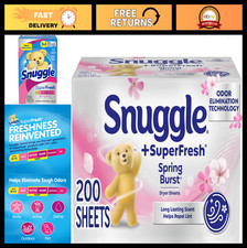 200 Count Dryer Sheets - Odor Eliminating, Static Control, Spring Burst Scent, P