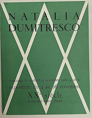 Natalia Dumitrescu, Katalog-Einladung Ausstellung Galerie XXe jahrcle Paris 1960