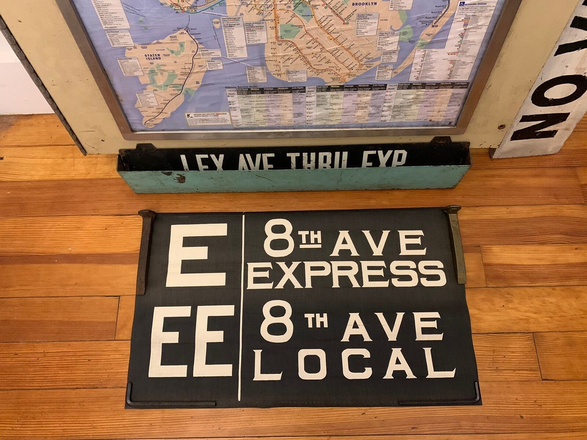 【希少】バス・地下鉄ヴィンテージサインロール（本物）【1点】 NYC BUS TROLLEY ROLL SIGN BROOKLYN HAMILTON AVENUE VINTAGE