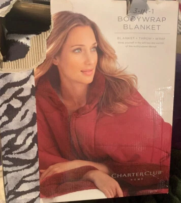 CHARTER CLUB 3-IN-1 BodyWrap Blanket,Color: Bengal Tiger PRINT, New -No Box S25