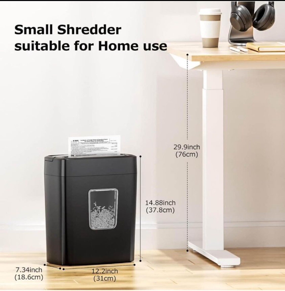 Bonsaii Paper Shredder, 8-Sheet Crosscut Shredder with 4.2 Gallon Bin Shred 🔥-image