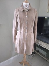 Tesini Heine Suede Duster Jacket Size 12 Eu 38 New With Tags