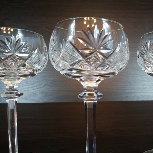 3 Val St. Lambert Crystal Berncastel Fan Cut Knob Stem Liquor Cocktail Glasses - Picture 4 of 9