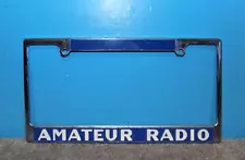 Ham Amateur Radio License Plate Frame All Metal Chrome