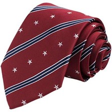 100 Silk Tie Set Patriotic Ties The USA Necktie  Pocket Square X-Long Red