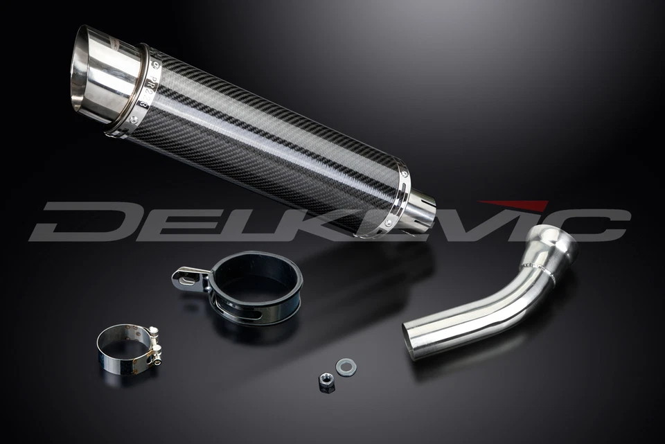BMW K1200R 2005-2009 Delkevic Slip On 14" Kit Silenciador Escape Carbono Redondo Foto 4 de 4