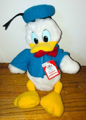 Donald Duck 10  Plush Stuffed Animal Disneyland Walt Disney World 1970 s NWT