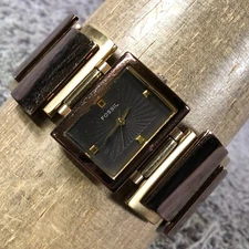 Fossil F2 Women ES-1858 Dress Two Tone Rectangular Quartz Analog 26mm Watch 7"