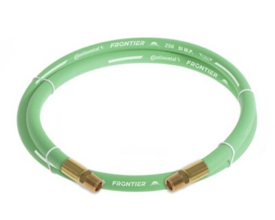 FRONTIER 3/8'' x 3' Green EPDM Rubber Air Hose, 250 PSI, 3/8'' MNPT X MNPT
