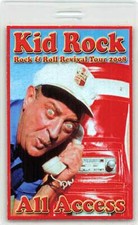 Kid Rock Backstage Pass 2008 All Access Laminate Variant