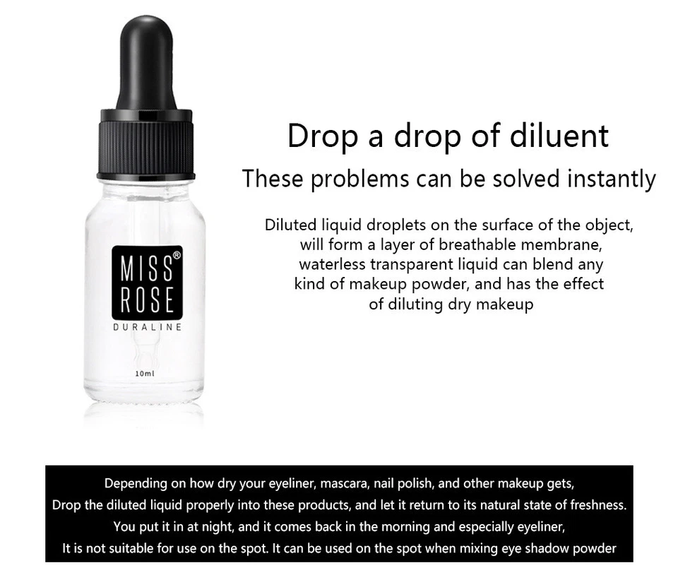 Waterproof Eyeliner Powder Blush Eyeshadow Thinner Makeup Duraline Diluent 10ml - Image 4 of 4