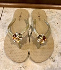 Lindsay Phillips Switch Flip Flops With Adorable Snap On Embellishment 7.5 - 8