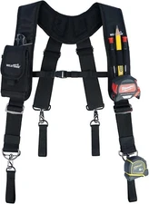 Padded Tool Belt Suspenders w/ Phone Holder for Carpenter/ Electrician/ Roofing