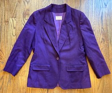 Vintage Pendleton Wool Blazer Womens Size 10 Purple Jacket Lined Career USA Made