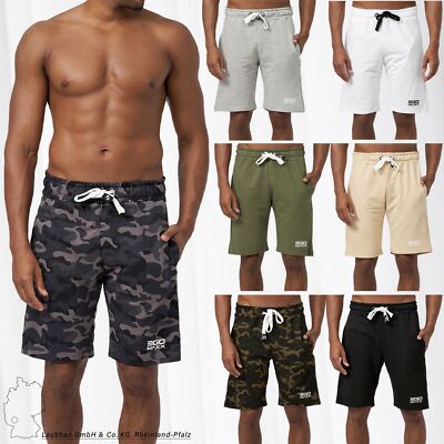 Herren Sweat Shorts Basic Jogger Pants Baggy Trainingshose French-Terry 3D B