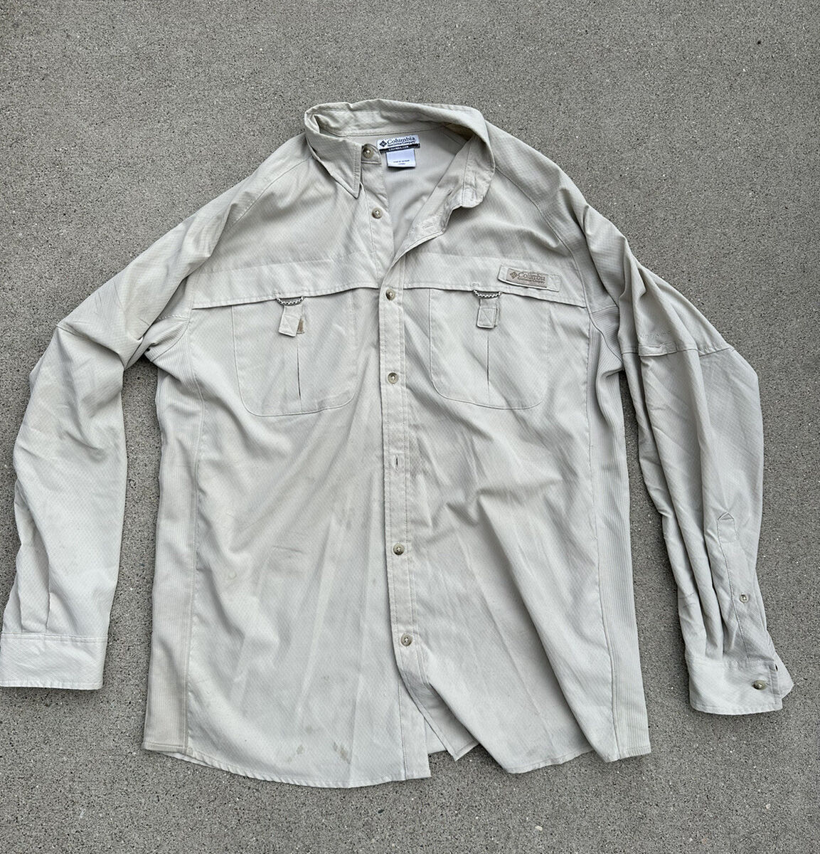 Columbia PFG Button Down Fishing Shirt Long Sleeve Vented