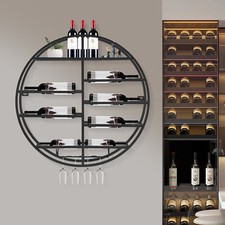 Wall Mounted Wine Rack 23.6" Modern Metal Bottle Shelf Organizer For Bar Home