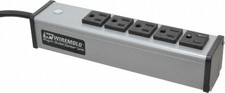 Wiremold 5 Outlets, 120 Volts, 15 Amps, 6' Cord, Power Outlet Strip