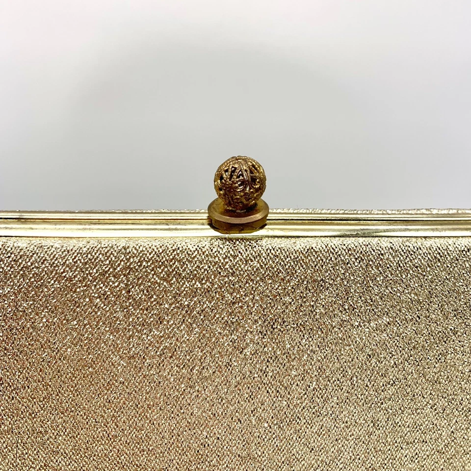 复古 70 年代金色闪亮晚装手包钱包扣 Rulo 创作舞会婚礼徽章 — 第 3/4 张图片